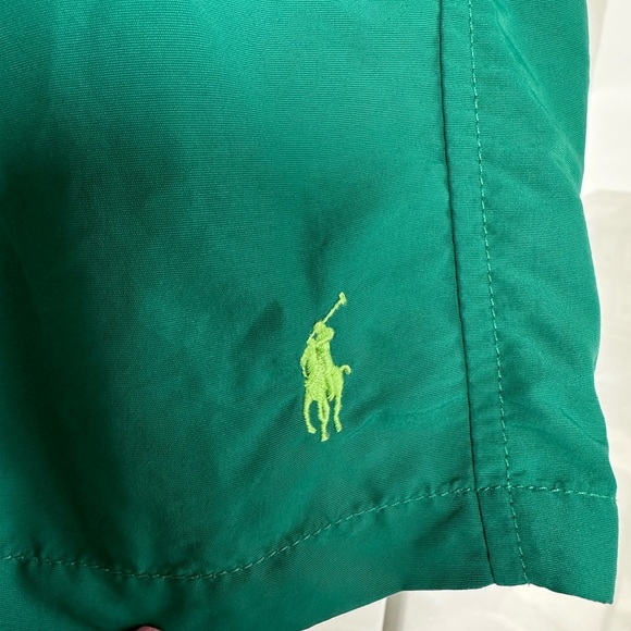 Polo Ralph Lauren Men’s Swim Trunks Size XL Dark Green Shorts Lime Green Pony - Picture 2 of 8